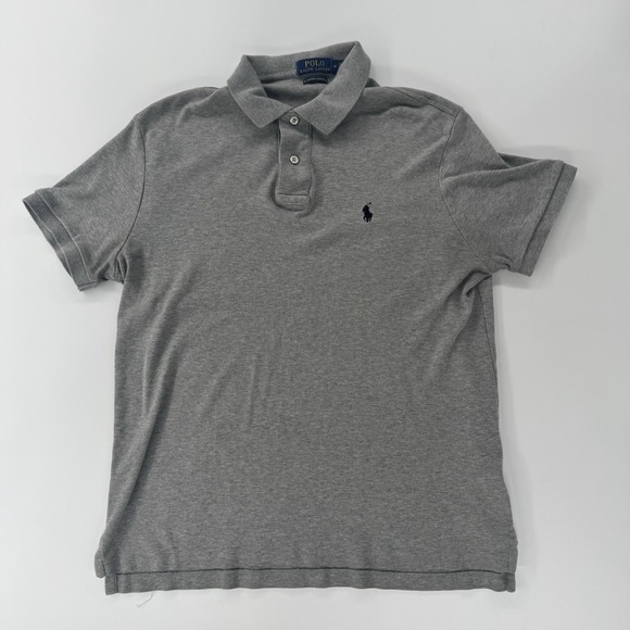 Polo Ralph Lauren Other - Polo Ralph Lauren men's gray custom slim fit polo shirt Medium Cotton Black Pony